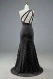 One Shoulder Sequin Long Prom HZ0307