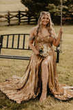 Off the Shoulder Gold Metallic Pleated Long Formal HZ0307