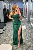 Straps Green Lace and Satin Mermaid Long Dress with HZ0307