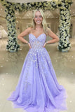 Sweetheart Lavender A-Line Lace Prom HZ0307