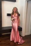 Straps Pink Mermaid Long Formal HZ0307