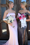 Pink Strapless Fitted Long Prom HZ0307