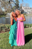 Sweetheart Yellow Chiffon Keyhole Long Formal HZ0307