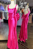 Fuchsia Fitted Long Formal Dress with A HZ0307