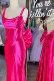 Fuchsia Fitted Long Formal Dress with A HZ0307