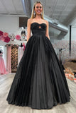 Strapless Hot Pink Ruched Keyhole A-line Prom HZ0307