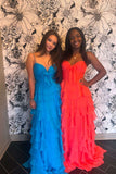 Straps Green Chiffon Tiered Ruffle Party HZ0307