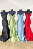 Double Straps Appliques Mermaid Satin Formal HZ0307