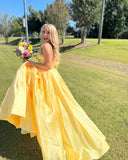 Sweetheart Green Satin A-line Long Formal HZ0307
