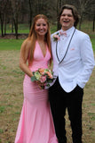Halter Pink Fitted Long Formal HZ0307