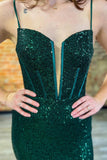 Dark Green Sequin Mermaid Long Formal HZ0307