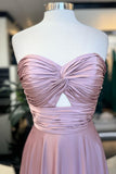 Keyhole Navy Blue Sweetheart A-line Long Formal HZ0307