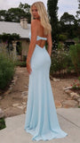 Baby Blue Mermaid Prom Dresses Chiffon Sweetheart Evening Party HZ0307