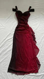 Black Red Gradient Color Chiffon Prom Dresses Long Evening Formal HZ0307
