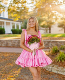 Black A-Line Satin Homecoming Dresses Topic Party Dress, HZ0307