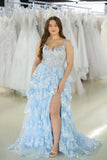 Blush Pink Off The Shoulder Sequin Lace Ruffle Prom HZ0307