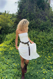 Boho Style White Lace Strapless Short Dress, HZ0307
