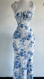 Cheap Bodycon Floral Prom Dresses Long Evening Dress Ankle Length Party HZ0307