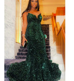 Classic Dark Green Sequin Mermaid Prom HZ0307