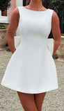 Classy White Pearl Beaded Short Wedding Dresses, Wedding Reception Dress, HZ0307