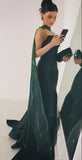 Dark Green Mermaid Prom Dress, Strapless Formal Gown, HZ0307