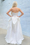 Elegant Ivory Strapless Appliques Senior Prom Dresses Ruffle Party HZ0307