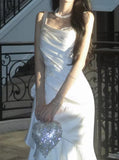 Elegant White Pleated Ruffle Dance Party Prom HZ0307