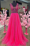 Elegant A-line Beaded Long Formal HZ0307