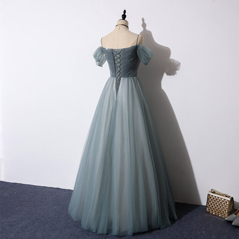 Elegant Tulle A-Line Prom Dress - Long Evening HZ0307