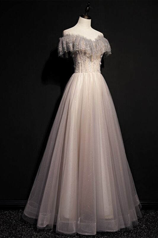 Fairy Off the Shoulder Silver Formal HZ0307