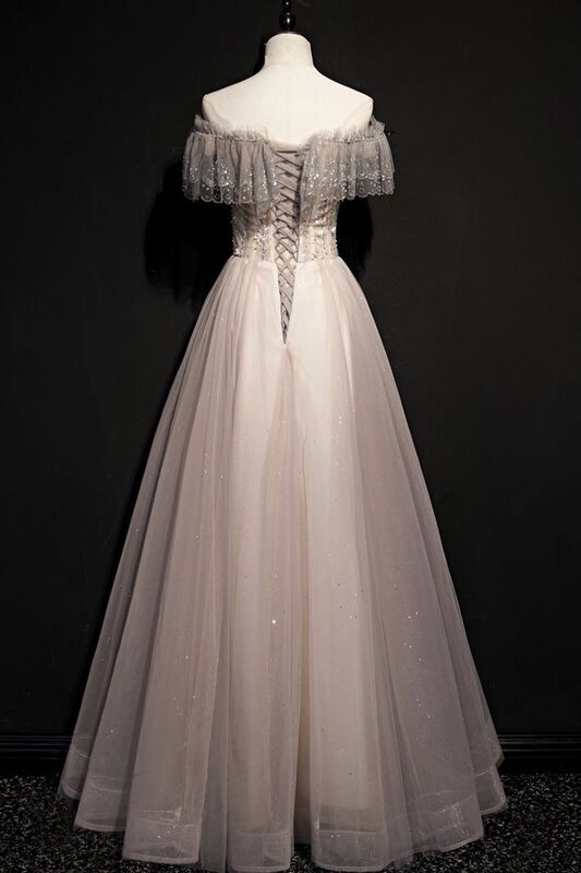 Fairy Off the Shoulder Silver Formal HZ0307