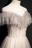 Fairy Off the Shoulder Silver Formal HZ0307