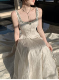 Fancy Ivory Beaded Floral Prom Dresses A-line Senior Party HZ0307