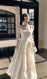 Fancy Ivory Beaded Floral Prom Dresses A-line Senior Party HZ0307