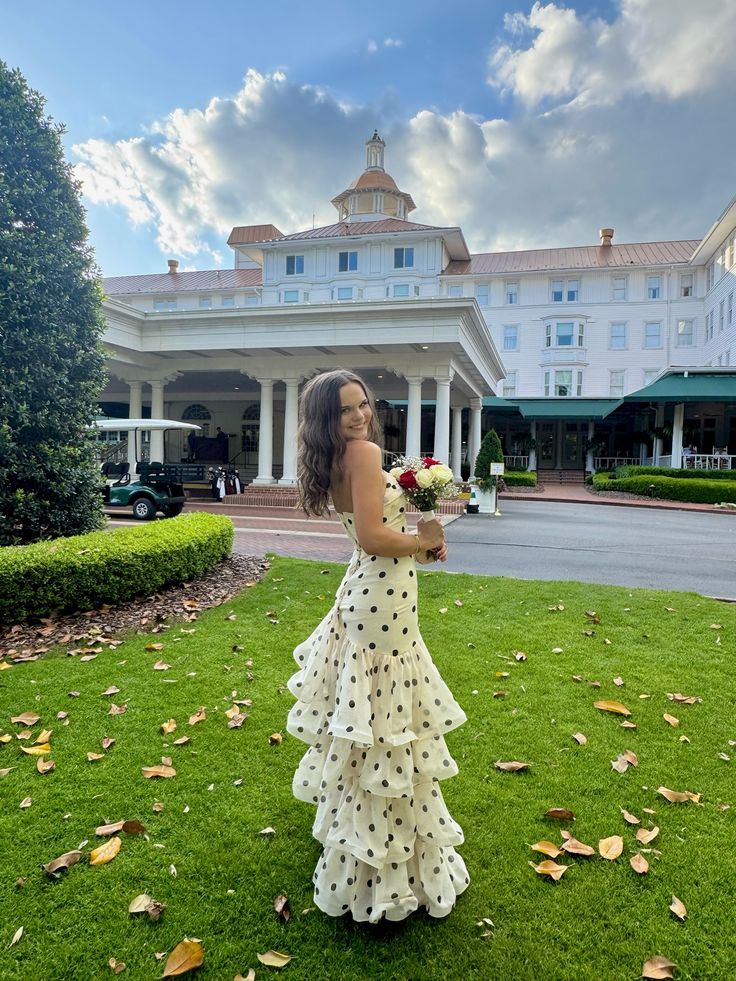 Free Shipping Available White Black Polka Dots Prom Dress - Sweetheart Ruffle Chiffon Sheath HZ0307