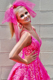 Glitter Hot Pink Lace Mini Homecoming Dress, Spaghetti Straps A-Line Senior Hoco Dress, HZ0307