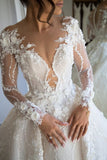 Gorgeous Long Sweetheart Tulle Lace A-line Wedding Dress with HZ0307