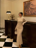 Gorgeous Mermaid High Neckline Ivory Date Night Dress Prom Dresses Birthday Outfits , HZ0307