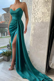 Green Prom Dresses, Satin Party Dress, Bodycon Sexy Prom Dress With HZ0307