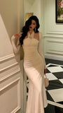 High Quality Italian Satin Mermaid Prom Dresses Bodycon Office Lady HZ0307