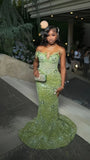 Hot Saling Luxury Beading Prom Dresses Sparkle Mermaid Evening Party HZ0307