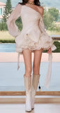Ivory Long Sleeves Chiffon Homecoming HZ0307