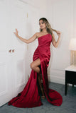One Shoulder Red Prom Dresses With HZ0307