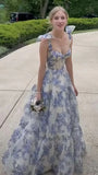 LTP1617,Fairy Tales Printed Sleeveless A-Line Prom Dresses Long Evening Party HZ0307