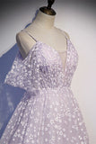 Lavender Daisy Flowers A-line Long Formal HZ0307