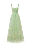Charming Embroidery Floral Prom Dress Sweetheart Tulle Party HZ0307