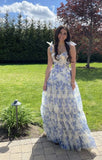 Lovely Floral A-Line Chiffon Junior/Senior Prom HZ0307