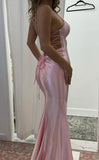 Light Pink Mermaid Satin Long Evening Prom HZ0307