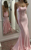 Light Pink Mermaid Satin Long Evening Prom HZ0307