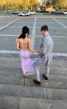 Lilac Mermaid Appliques Long Evening Prom HZ0307